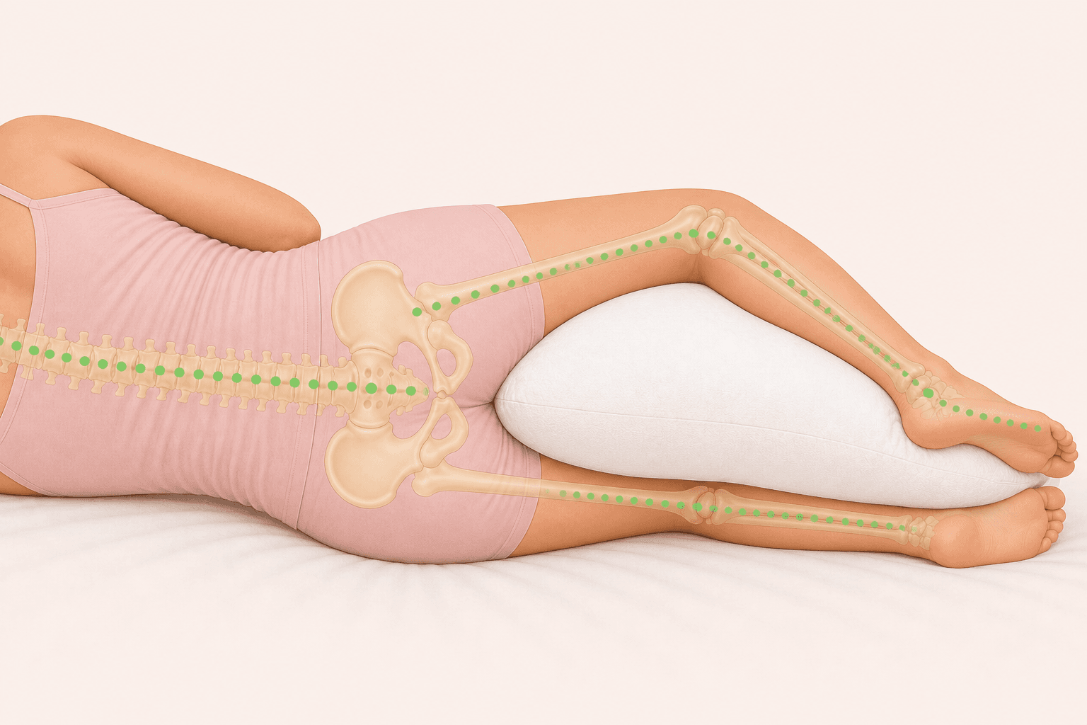Knee and leg support with the snuggL pillow