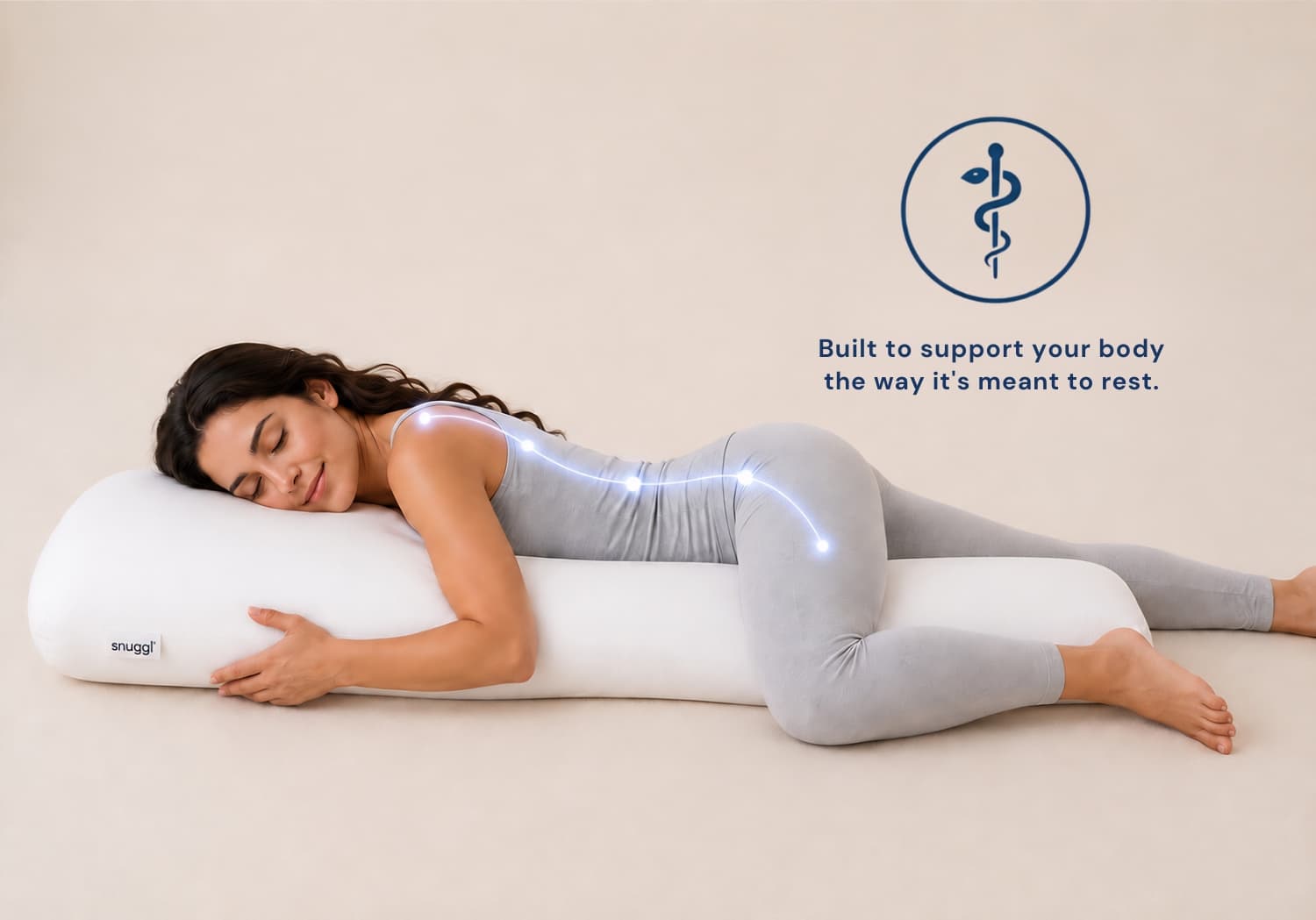 Side sleeper with supported head and neck alignment
