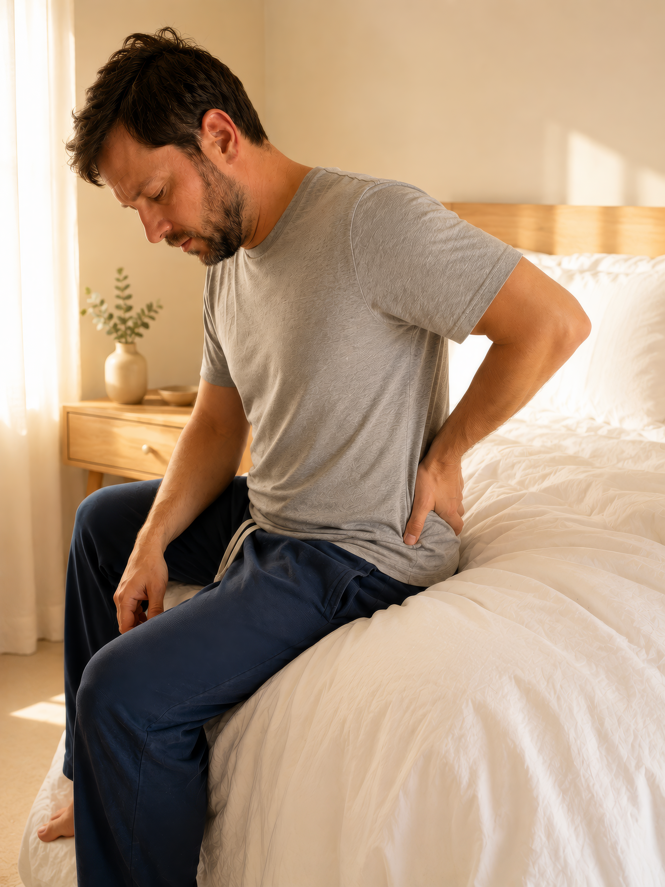 Person finding relief from back pain